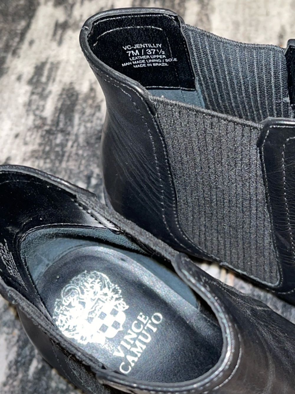 Vince Camuto Black Leather Chelsea Booties - Picture 5 of 5